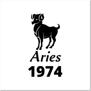 Black Aries Zodiac 1974 Posters and Art